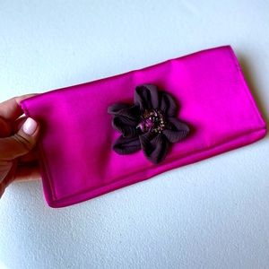 Magenta Satin Clutch